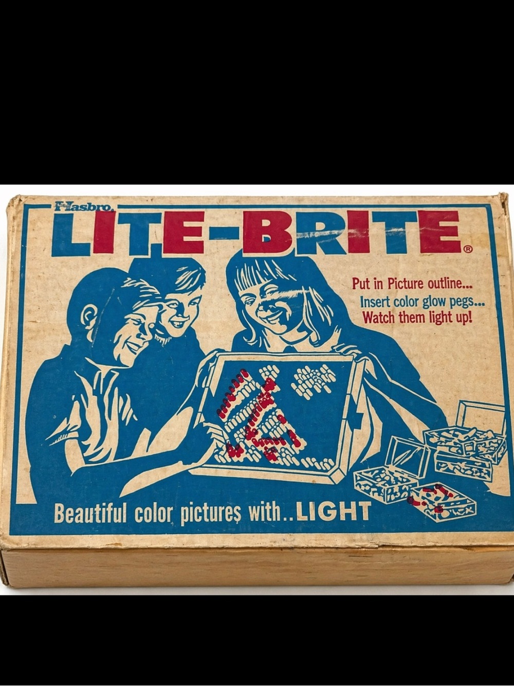 Vintage 1967 Lite-Brite Complete w/ Box Pegs & Design Sheets Working